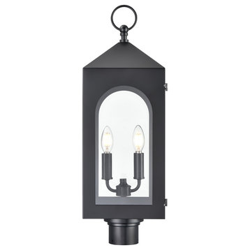 2 Light 8.75 in. Powder Coated Black Outdoor
