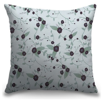 "Floral Arrangement Purple" Pillow 18"x18"