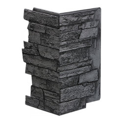 142-BRIGHTON WIDE STACKED STONE CORNER 24"H X 11"W X 1 1/4"D - Wall Panels