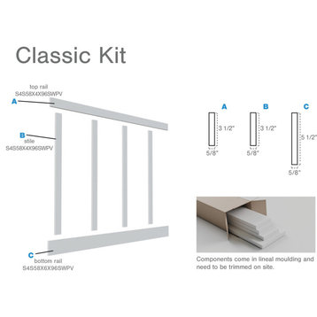 Adjustable Wall Panels, Classic Shaker PVC Wainscoting Kit, Heights Up to 104" (