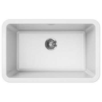 LaToscana 30'' Undermount or Drop-In Fireclay Sink, White