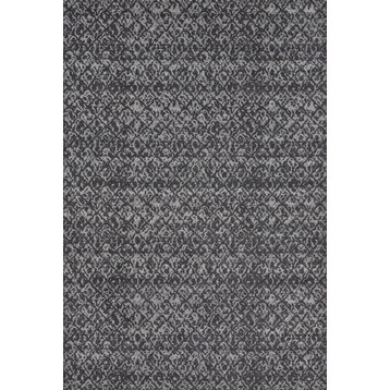 Weave & Wander Guilia Rug, Black/Dark Gray, 1'8"x2'10"