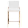Kate Counter Stool, White/Polished Rose Gold