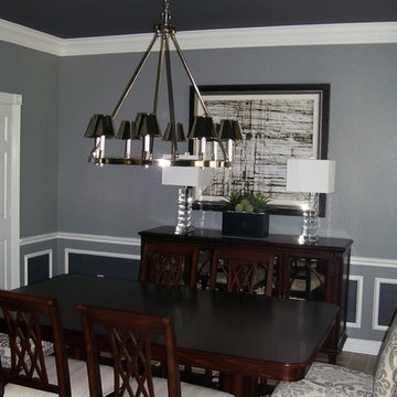 Grey Modern Formal Dining Room - After Photo
