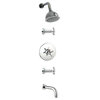 Nature Thermostatic Tub and Shower Set With Knobs, Brushed Nickel