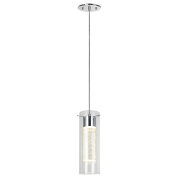 61019 Adjustable LED 1-Light Hanging Mini Pendant Ceiling Light, Chrome