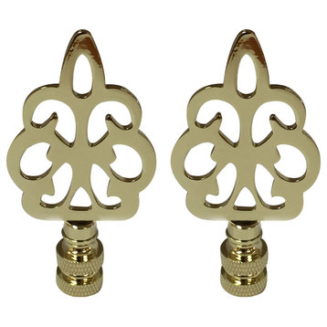 Royal Designs Open Filigree Motif Finial, Polished Brass, 2