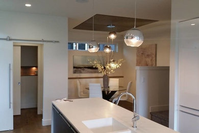 Example of a trendy kitchen design in Calgary