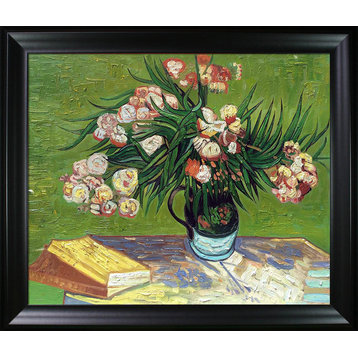 Majolica Jar with Branches of Oleander, 1888, Black Matte Frame 20&quot;x24&quot;