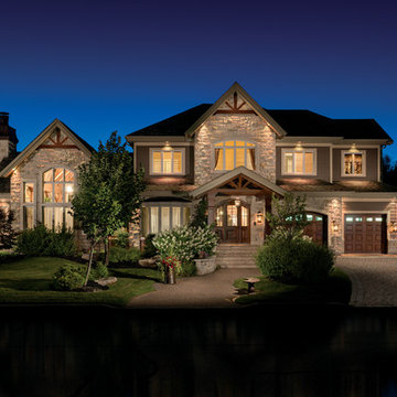Laurier Ivory White, Maple Sugar & Canyon Buff Building Stone Home - Quebec, CAN