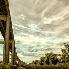  - "Reedy Point Bridge Against Sky" Landscape Photo Wall Art Print, 11"x14" - Photographs