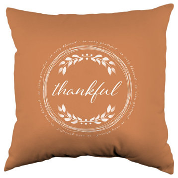 So Very Grateful Double Sided Pillow, Rust