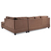 Maklaine Contemporary Microsuede Versatile Sectional in Chocolate