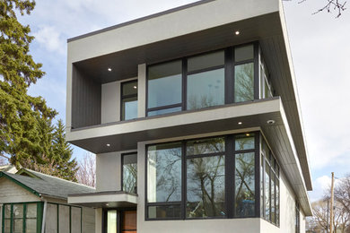Contemporary exterior home idea in Edmonton