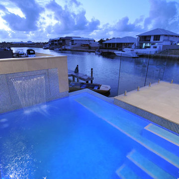 Mandurah Canals Infinity Edge Fully Tiles Concrete Swimming pools