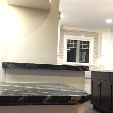 Upside-down ogee rounded edge on marble desk
