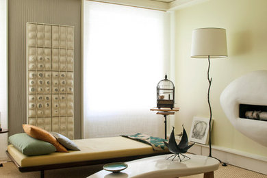 Example of a trendy living room design in New York