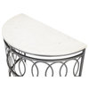 Olympia Demilune Table White Marble Top