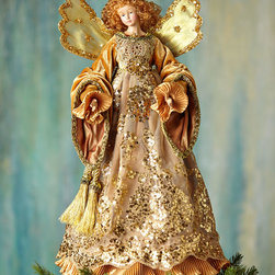 Katherine's Collection Golden Angel Christmas Tree Topper - Christmas Ornaments