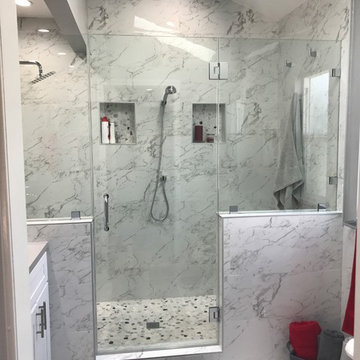 Bathroom Remodel with Blue Accent Tile