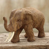 NOVICA Teak Elephant And Wood Elephant Statuette