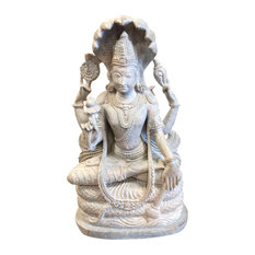 Consigned Lord Vishnu Hari-Stone Statue Yoga Interiors Wellness Design
