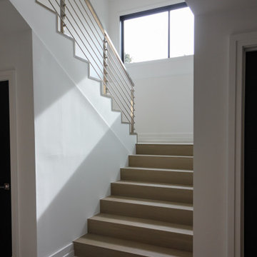 75_Modern Stairway: White Oak & Stainless Steel Balustrade, McLean VA 22101