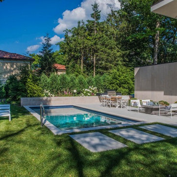 Glencoe, IL Modern Swimming Pool and Fire Pit