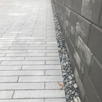 Modern paver driveway/walls