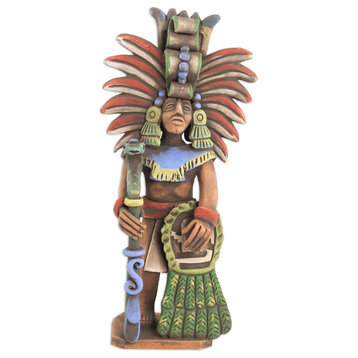 Priest of Quetzalcoatl Ceramic Sculpture