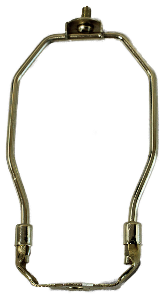 6" Polished Brass Heavy Duty Harp Fitter For Lamp Shades - Traditional ...