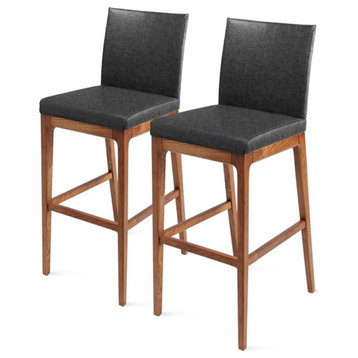 New Pacific Direct Devon 26" Fabric Counter Stool in Gray (Set of 2)