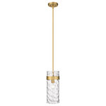 Z-Lite - Z-Lite Fontaine 1-Light Pendant, Rubbed Brass/Clear, 3035P6-RB - *Part of the Fontaine Collection
