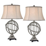COMPLEMENTS LIGHTING - Palla Table Lamp, Set of 2 - This is a rustic/mission table lamp that features a distinguished silver & matte black finish. It is constructed from polished, plated and lacquered steel. This enchanting lamp adds just the right touch to your living area!