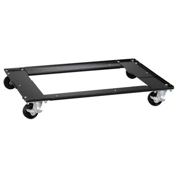 Pemberly Row Traditional Metal Commercial Cabinet Dolly in Black