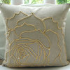Linen Rose, Beige Cotton Linen 12"x12" Cushion Covers