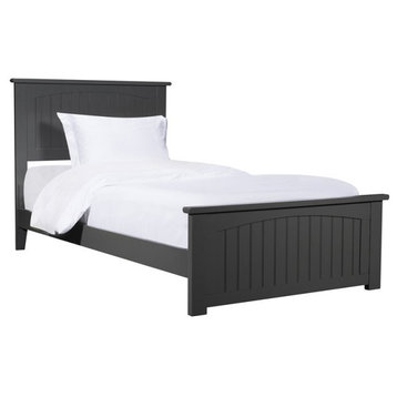 AFI Nantucket Twin XL Solid Wood Platform Bed with USB Charging Station in Gray