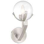 Designers Fountain - Designers Fountain 93801-SP Spyglass - 1 Light Wall Sconce - Shade Included: Yes  Dimable: YSpyglass 1 Light Wal Satin Platinum ClearUL: Suitable for damp locations Energy Star Qualified: n/a ADA Certified: n/a  *Number of Lights: Lamp: 1-*Wattage:60w Candelabra Base bulb(s) *Bulb Included:No *Bulb Type:Candelabra Base *Finish Type:Satin Platinum