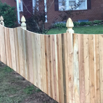 Western Red Cedar Spaced picket fence Concave Top