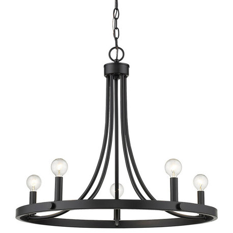 Sawyer 5-Light Matte Black Chandelier