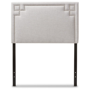 Geneva Fabric Upholstered Headboard, Grayish Beige, Twin