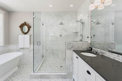 Inspiration for a modern bathroom remodel in Other