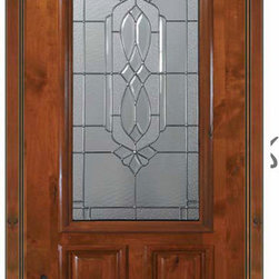 Prehung Front Single Door 80 Alder Kensington 2 Panel 2/3 Lite Glass - Front Doors