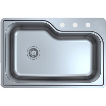 Design House 110593 33" Drop In Single Basin Stainless Steel - Stainless Steel