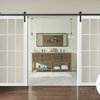 Double Barn Door 36 x 80 With Clear Glass, Felicia 3355 Matte White, 13FT Kit