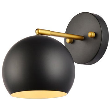 Othello 1-Light Wall Sconce in Black & Brass