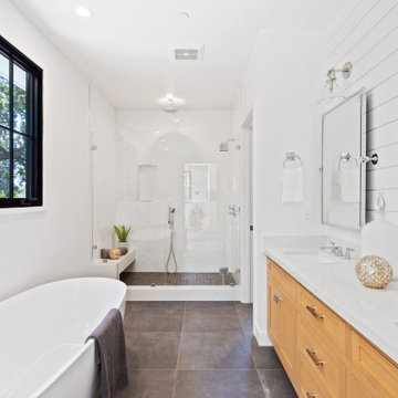 San Carlos, CA | Modern Farmhouse | Master Bathroom