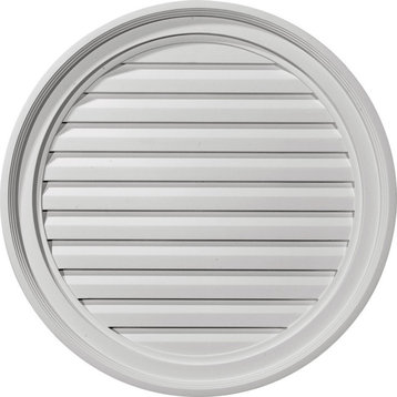 Round Gable Vent Louver, 24"Wx24"H, Functional