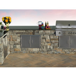 Stone Veneer Kitchen - Outdoor Kitchen Appliances