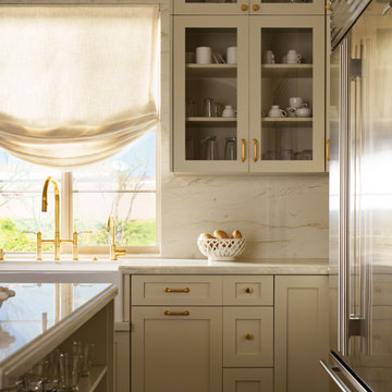 Channel-Lit Glass Display Cabinets Over the Sink Wall – Yorba Linda